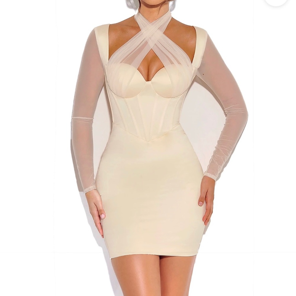 Ivory Satin Corset Dress